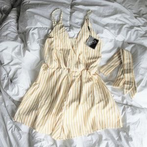 SUMMER SALE Yellow Striped Romper
